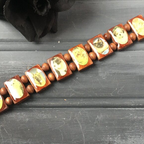 Wood Cat + Dog Bracelet - Picture 1 of 8